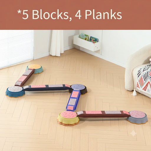 Kids Balance Board — 6 Planks & 6 Stumps Balance Training Set