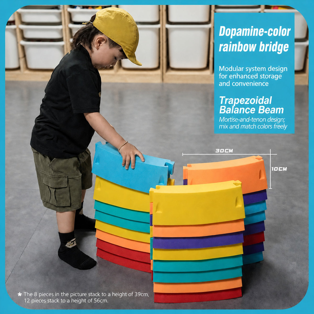 Balance Beam — Trapezoid Stepping Stones for Balance Play | 6 or 12 Pcs