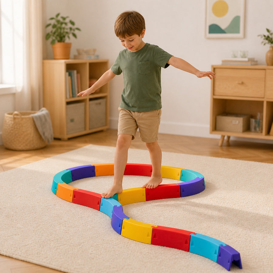 Balance Beam — Trapezoid Stepping Stones for Balance Play | 6 or 12 Pcs