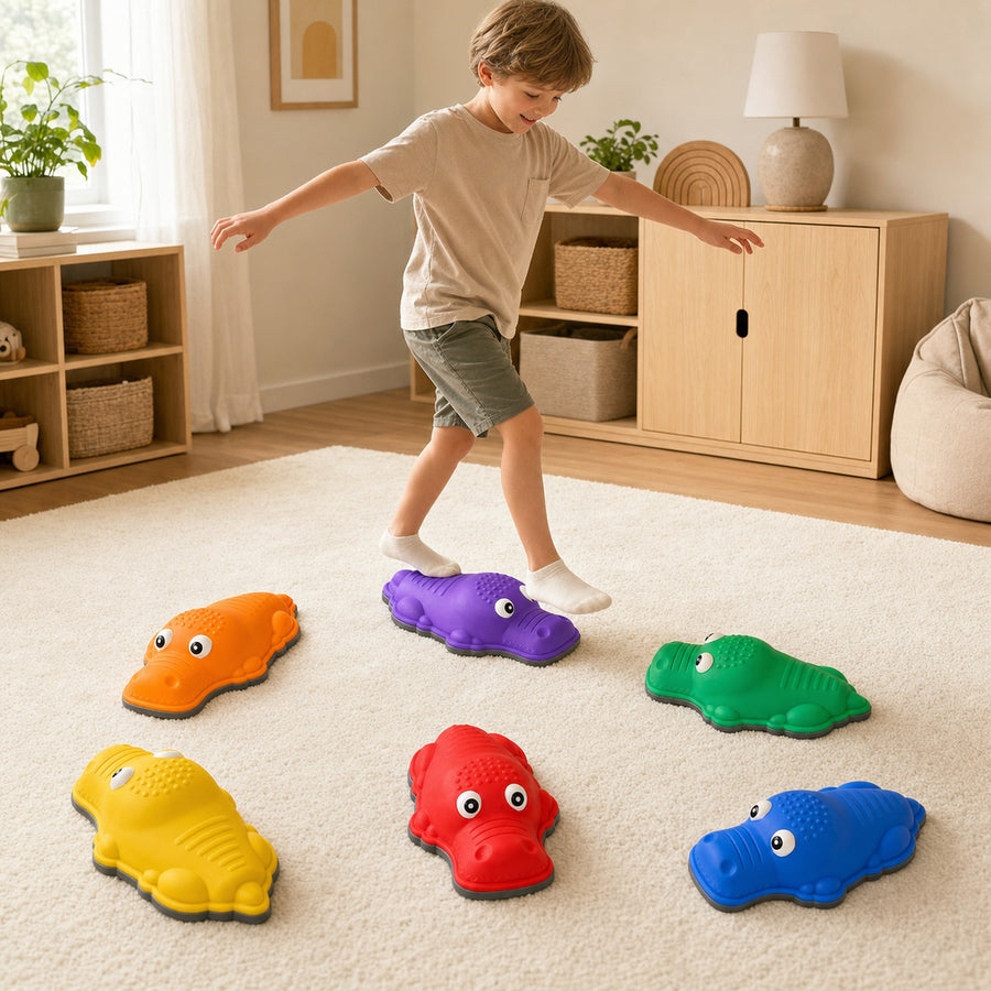 Crocodile Stepping Stones — 6-Piece Sensory Play Set