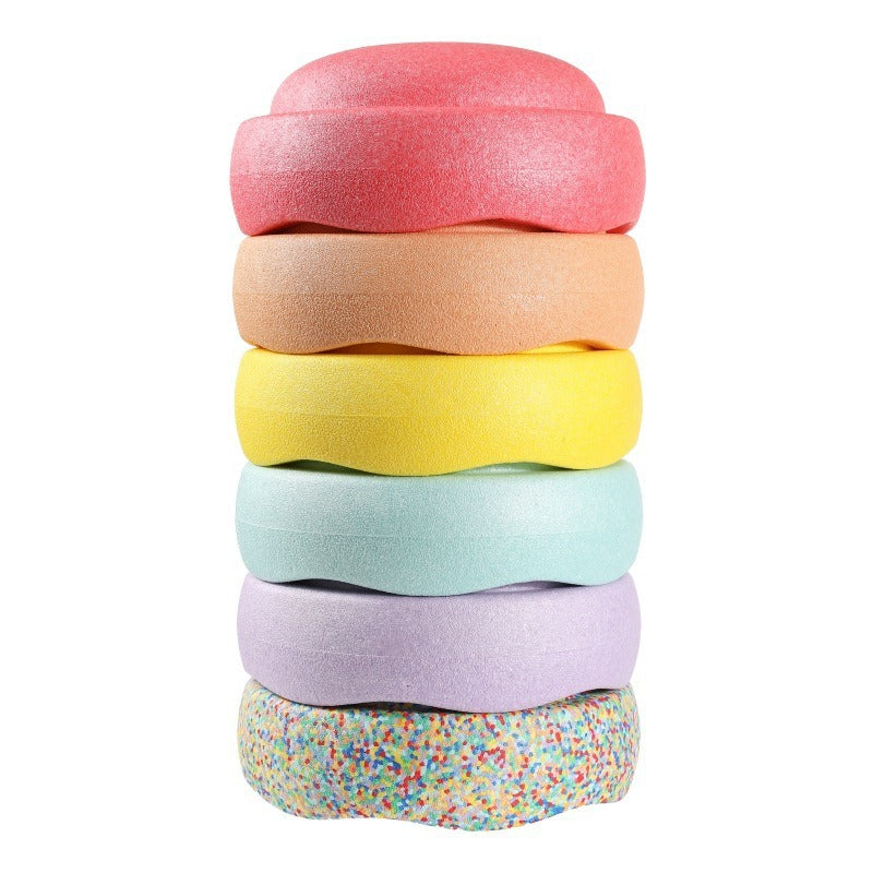 Rainbow Stepping Stones — Macaron Pastel Soft Foam Set | 6 Pcs