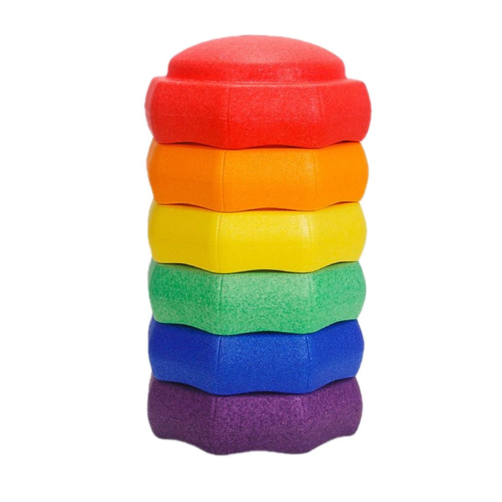 Rainbow Stepping Stones — Soft EPP Foam Balance Play | 6 Pcs